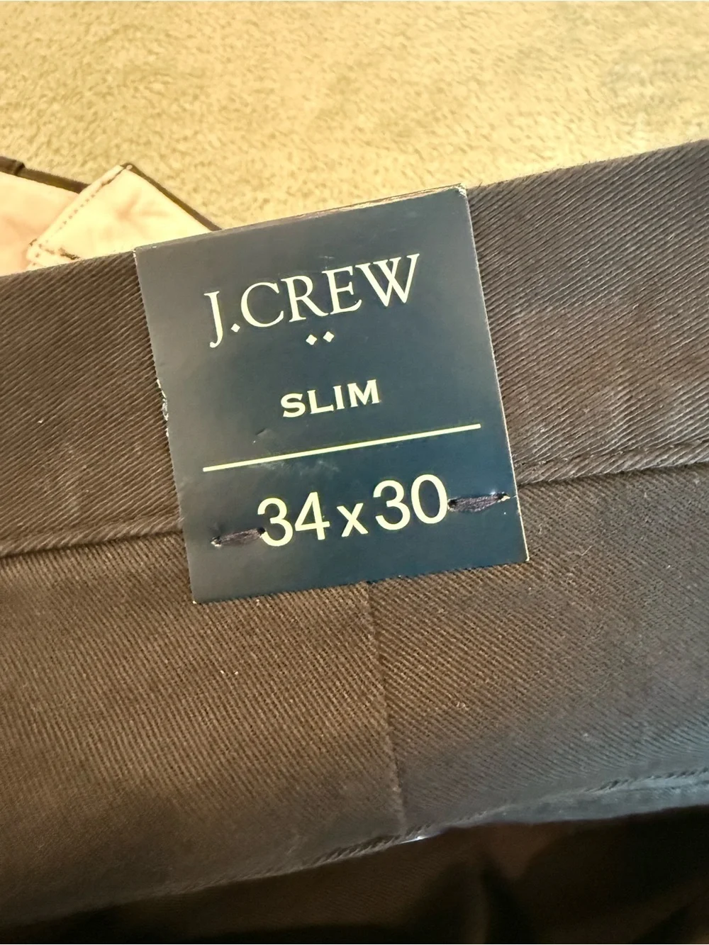 J.Crew Flex Slim Chino Pants Men’s 34x30 Black Stretch NWT Cotton Blend